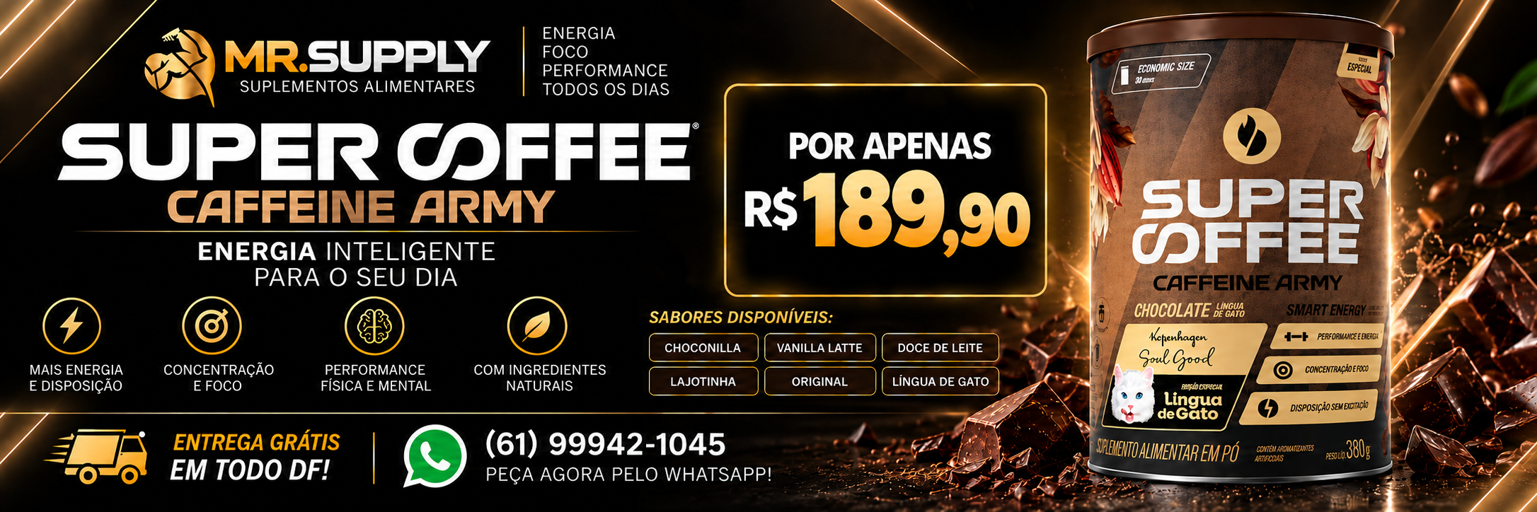 Super Coffee Caffeine Army. Por apenas R$ 189,90.